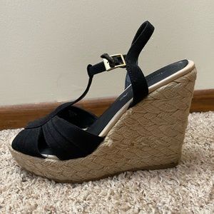 American Eagle Black Wedge Sandal Heel Shoes